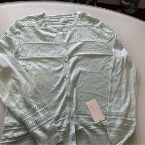 Mint Green Cardigan Sweater